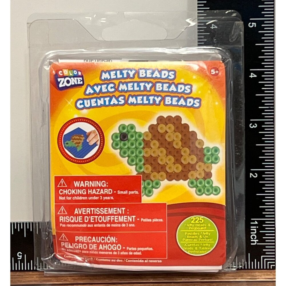 Color Zone Melty Beads Craft Kit 225 Pieces For Ages 5+ 26475 TURTLE